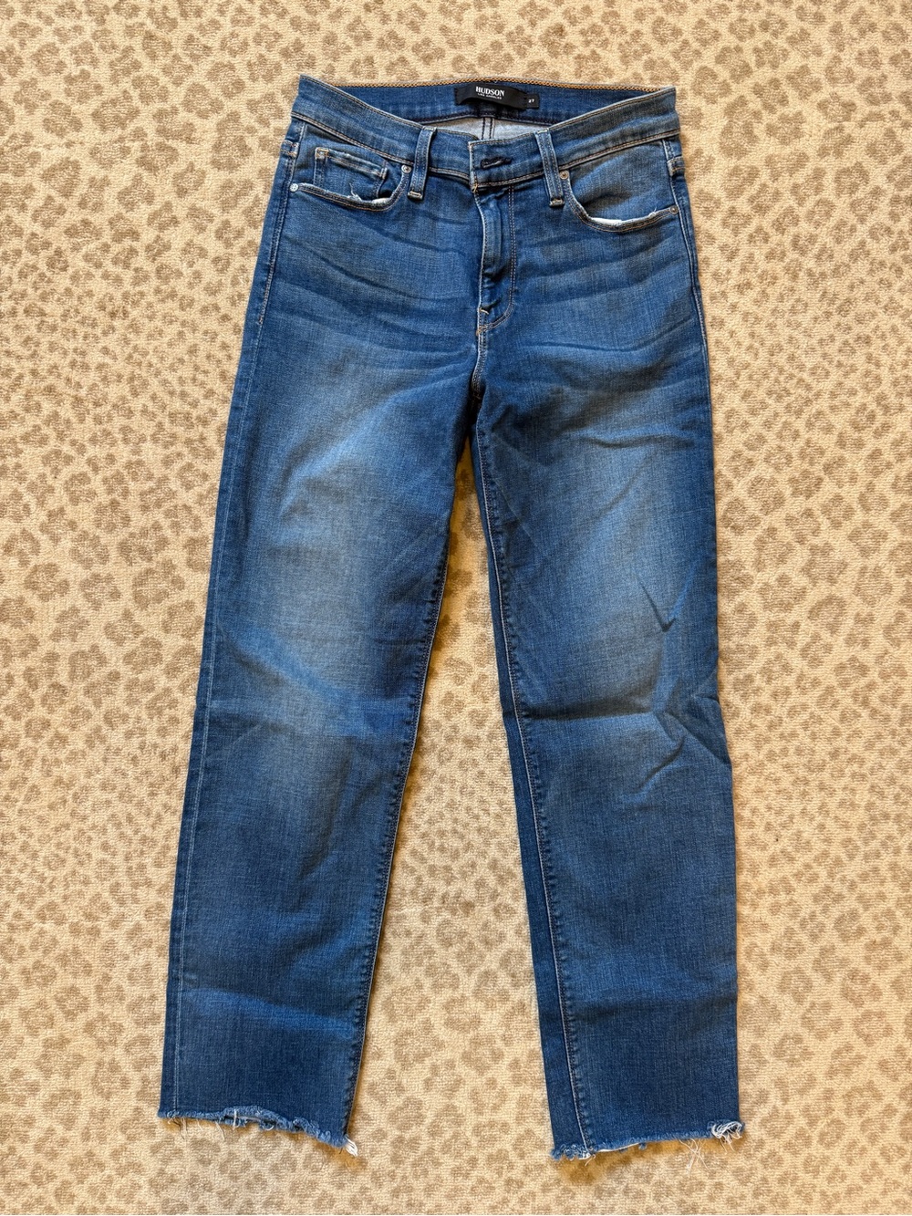 Hudson Jeans size 27, Slim Straight Jeans 26” inseam in Medium Blue Wash